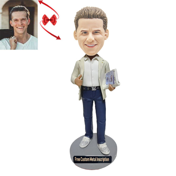 A Shrewd Man Custom Bobblehead with Free Metal Inscription