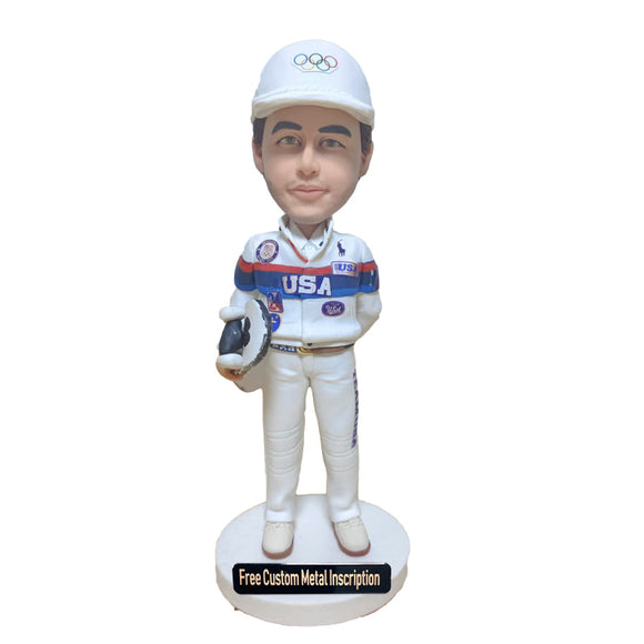 American Athlete Custom Bobblehead with Free Metal Inscription