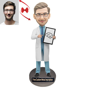 Brain Doctor Custom Bobblehead with Free Metal Inscription