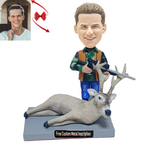 Deer Hunter Custom Bobblehead with Free Metal Inscription