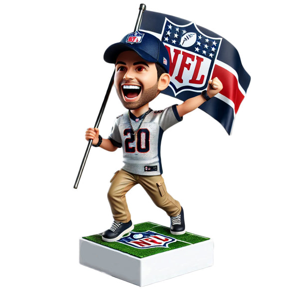 Football Cheering Fan Custom Bobblehead