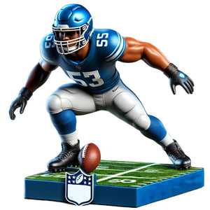 Football Linebacker Defensive Stance Custom Bobblehead