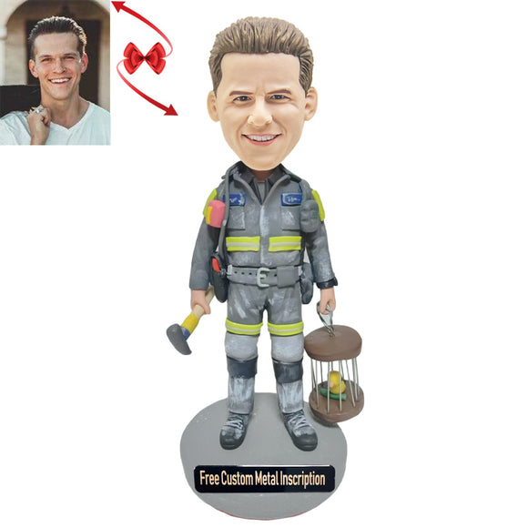 Mining stonemason Custom Bobblehead with Free Metal Inscription