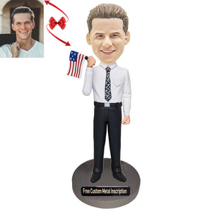 Patriot Custom Bobblehead with Free Metal Inscription