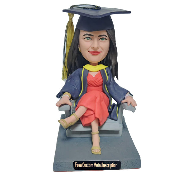 Proud Graduate Custom Bobblehead with Free Metal Inscription