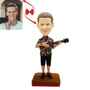 Musical Guy With Guitar Custom Bobblehead