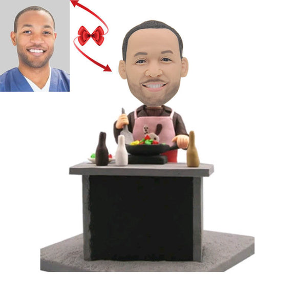 Male Cooking Personalized Bobble Head